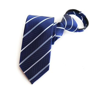 Corbata de Jacquard con Logotipo Personalizado Tie Benon, Corbata de Poliéster Duradera con Rayas Marrones y Azules, Elegante Caja de Regalo para Regalos de Corbatas - Product Image 1