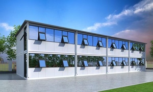 Maison conteneur écologique à deux étages, en kit, étanche, avec mur rideau, pour usage en filiales de banques et appartements - Product Image 4
