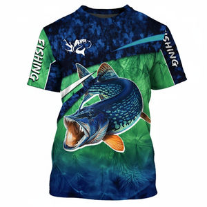 T-shirt de pêche à manches longues pour homme, imprimé sur mesure, UPF 50, en coton doux et respirant, pour la pêche en plein air, marque privée OEM - Product Image 3