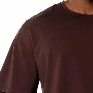 Camiseta Holgada para Hombre con Logotipo Personalizado, Impresión Serigráfica, Cuello Vintage, 100% Algodón Satinado Antiarrugas, Diseño Liso Oversize de Alta Calidad - Product Image 3