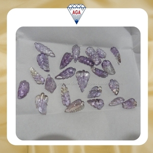 Feuilles sculptées en améthyste naturelle, pierres précieuses, feuilles de cristal faites à la main pour la fabrication de bijoux, vente en gros, lot décoratif, fournitures artisanales en vrac - Product Image 2