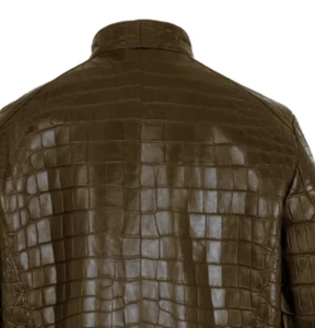 Luxury Python Texture <b>Leather</b> <b>Jacket</b> Men Premium Fashion OEM ODM Wholesale Sample Service Available Worldwide - Product Image 3