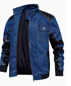Veste en jean pour homme TRIBON SPORTS, mélange de coton, col montant, fermeture à bouton unique, classique, décontractée, printemps, qualité supérieure, vente en gros - Product Image 1