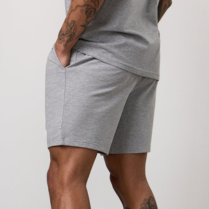 Cotton Terry Shorts Men's Gym Sweat Shorts Casual Joggers <b>Elastic</b> Waist Trousers Hip Hop Shorts Men - Product Image 2