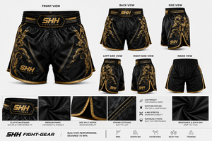 SHH Industries Custom Logo Muay Thai Shorts <b>Men</b> Luxury Satin Boxing Fight <b>Trunks</b> Kickboxing Martial Arts Training Wear Wholesale - Product Image 5