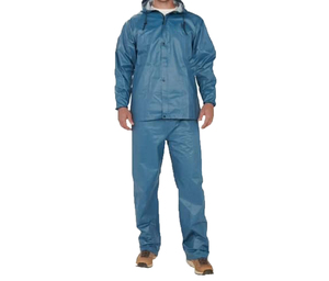 Ensemble de pluie imperméable et réfléchissant pour homme en polyester bleu, idéal pour la conduite en extérieur (veste et pantalon) - Product Image 3