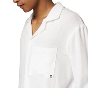 Chemise tissée texturée pour homme, manches longues, boutonnée, décontractée, pour la plage et les vacances, légère, OEM, vente en gros - Product Image 4