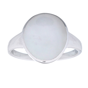 Bague élégante asymétrique en argent sterling avec nacre - Product Image 2
