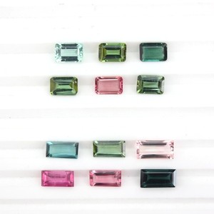 Pierres précieuses naturelles en tourmaline multicolores, taille baguette, facettées, 6x8mm, pierres de tourmaline calibrées pour la fabrication de bijoux, vente en gros - Product Image 5