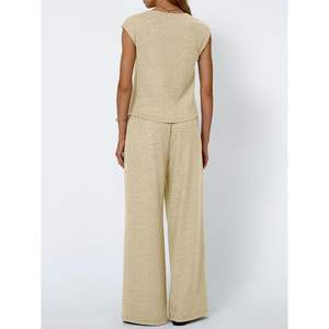 2025 2025 Summer <b>Two</b>-<b>Piece</b> for <b>Lounge</b> <b>Sets</b> for Women Knee Beach Outfits Matching Top for Vacation Travel Spring Fashion Cloth - Product Image 4