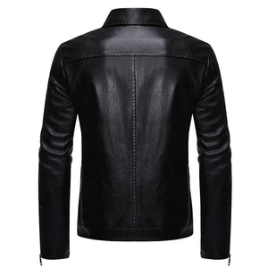 Veste de moto pour homme en cuir véritable vert, imperméable, écologique, col montant, fermeture éclair, coupe ajustée, couleur unie, longueur standard - Product Image 6