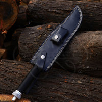 Couteau Rambo artisanal en acier inoxydable 440c avec lame en métal et étui en cuir pour le camping et la survie
