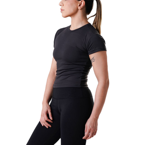 Women Compression <b>T</b>-<b>Shirt</b> Summer Loose Fit Short Sleeve Breathable Quick Dry Stretch Spandex/Cotton Anti-Wrinkle Activewear Gym - Product Image 3