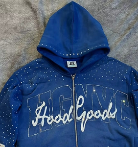 เสื้อฮู้ดสตรีทแวร์ฮิปฮอปย้อมสีเอซิดแบบซันเฟดทรงโอเวอร์ไซส์สีพื้นและลายพิมพ์สำหรับผู้ชาย ยี่ห้อ FORTLEO ขายดี - Product Image 1