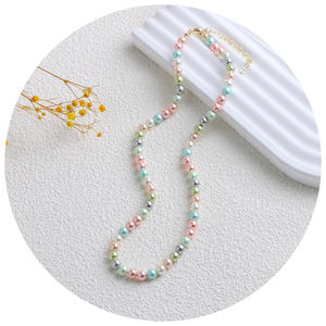 Collar de Perlas de Color Caramelo Retro de Alta Calidad, Collar Popular en Tiktok - Product Image 5