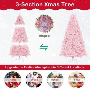 Sapin de Noël artificiel floqué de 7 pieds avec 500 lumières LED et 1200 branches pour décorations festives - Product Image 5