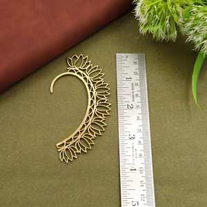 Manchette d'oreille Cœur Floral Or et Argent, Style Bohème, Légère, Non-percée, pour Femme - Product Image 2