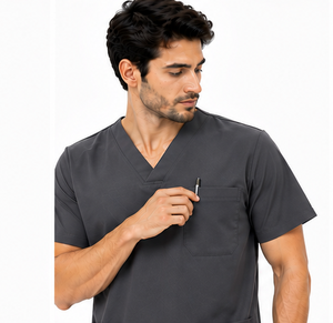 Conjunto de uniforme médico para hombre, estilo jogger, transpirable, con spandex, para hospital, enfermería, cómodo, moderno y duradero. - Product Image 6