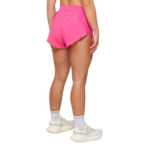 Shorts de course rose vif pour femmes, shorts de sport taille haute, shorts d'entraînement athlétique, shorts de gym - Product Image 2