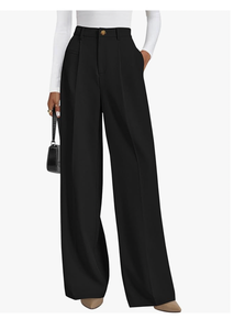 Pantalon large pour femme de qualité supérieure, taille haute, coupe ample, longueur intégrale, pantalon de mode confortable pour tous les jours - Product Image 2