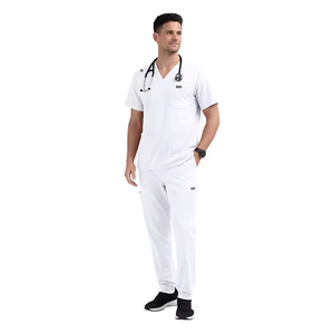Anti-Wrinkle Soft Premium Nurse Fabric Polyester Rayon Spandex Washable Nursing <b>Scrub</b> <b>Set</b> for Men's Nursing <b>Scrub</b> Uniform <b>Sets</b> - Product Image 6