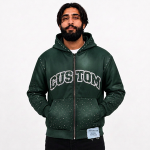 Sudadera con Capucha para Hombre, Personalizada con Serigrafía, Proveedor de Ropa Urbana de Forro Polar Grueso, Tallas Grandes, para Compradores de EE. UU. - Product Image 2