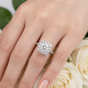 ที่กําหนดเองสร้างสรรค์นักออกแบบ14พันทองคําขาวเพชรจริงเครื่องประดับงานแต่งงานกึ่งเมาท์แหวนสําหรับหมั้นเจ้าสาว - Product Image 4