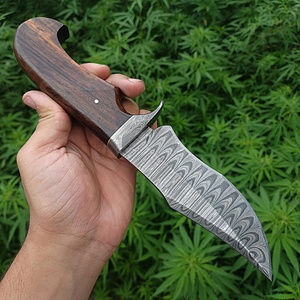 Cuchillo de Caza Nórdico de Acero de Damasco con Funda, Hoja Entera, Cuchillo de Camping con Mango de Palisandro, Grado Industrial, OEM Personalizado - Product Image 2
