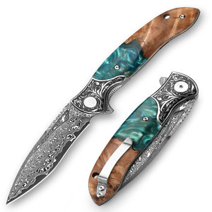 Handmade Damascus Steel Folding Knife Compact Pattern Steel Pocket <b>Tool</b> Outdoor <b>Camping</b> Hiking Fishing Travel Everyday Carry - Product Image 3