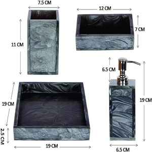 Ensemble d'accessoires de salle de bain en résine personnalisé, huit pièces, avec finition dorée, style luxueux, qualité supérieure pour usage domestique et hôtelier, en provenance d'Inde - Product Image 6