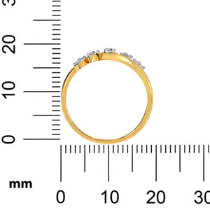 Bague incurvée en or jaune massif 14 carats, cluster de diamants marquise 0,30 carats, design élégant, alliance pour femme, bijoux fins - Product Image 5
