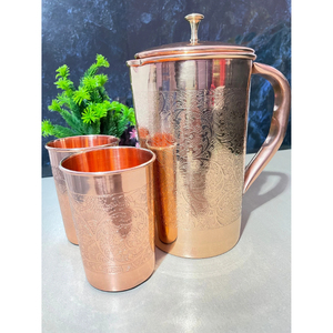 Jarra de Cobre Puro 100% con Asa, Diseño Elegante y Ecológico, Recipiente para Agua de Diseño Clásico para Fiestas - Product Image 2