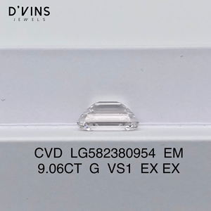 เพชร D'vins Jewels ทรงเหลี่ยมมรกต น้ำหนัก 9.0 กะรัต เกรด G VS1 สร้างในห้องปฏิบัติการ คุณภาพไร้ตำหนิ - Product Image 3
