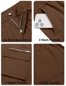 New Design OEM <b>Men's</b> Cargo Pants Lightweight Hiking Multi Functional Pockets Work Breathable Pants & <b>Trousers</b> with screen print - Product Image 6