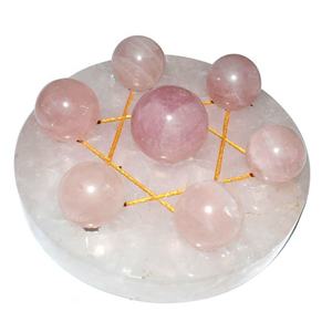 David Star-7 Bolas de cuarzo rosa con cuarzo rosa, 7 Bolas de cuarzo rosa - Product Image 1