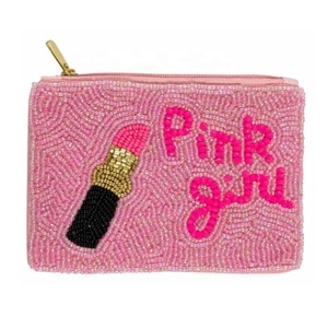 Monedero de cuentas de vidrio negro hecho a mano con texto 'I Need A Martini' y patrón de aceitunas, bolsa para guardar monedas, llaves, tarjetas y dinero - Product Image 6