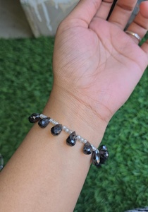 Collar de cuentas de diamantes moissanita de 14 pulgadas, negras en forma de briolette y blancas redondas, 121 ct y otras joyas de diamantes - Product Image 3