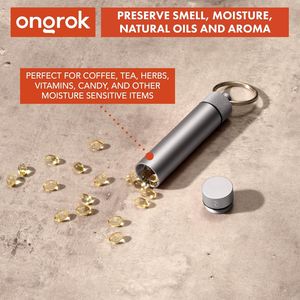 Premium Aluminum Metal Storage Tube Keychain Pocket-sized Airtight <b>Case</b> and Holder - Product Image 4