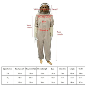 Combinaison d'apiculteur avec capuche et écran facial en maille, beige, coupe régulière, pour l'apiculture - Product Image 2
