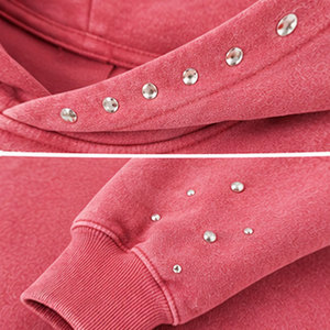 Sudaderas con Capucha de Invierno para Mujer, 100% Algodón, con Pedrería y Logotipo Frontal, Servicio OEM/ODM y Marca Privada - Product Image 6