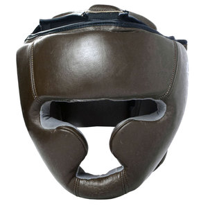 Leather Boxing <b>Head</b> Guard Lightweight Protective Design with Adjustable Strap for <b>Training</b> Sparring and Gym Sessions - Product Image 1