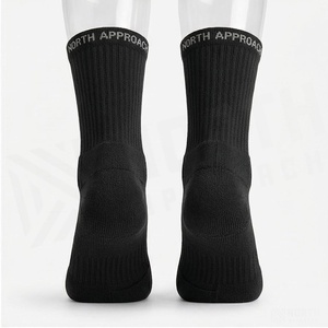 NORTH APPROACH Crew <b>Socks</b> Black Breathable Running <b>Socks</b> for Adults Summer Season - Product Image 2