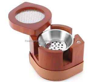 Boîte à encens en bois et en cuir Porte-encens Bakhoor Brûleur d'encens - Product Image 1