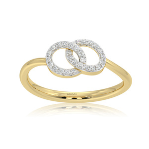 Lab Grown Diamond Geometric Double <b>Circle</b> <b>Ring</b> Women’s Solid Gold Fine Jewelry Available in 10K,14K,18K solid gold & 925 Silver - Product Image 3