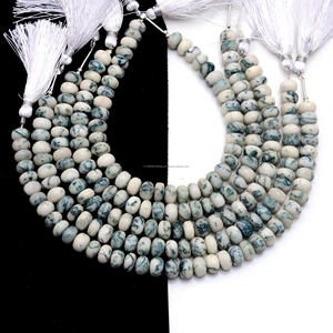 ลูกปัดพลอยสีเขียวมอสอาเกตสีเขียวธรรมชาติแบบพรีเมี่ยมรูปทรงเรียบขนาด8นิ้วทำเป็นสายสร้อยข้อมือเครื่องประดับที่สร้างสรรค์สร้อยคอของบุคคลที่สาม - Product Image 4