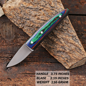 Cuchillo utilitario de hoja fija de acero inoxidable de grado industrial Nordic Forge, mango de madera Pakka, hoja completa, cuchillo EDC, Cross Belt ODM - Product Image 2