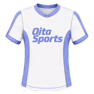 เสื้อรักบี้สีขาวลาเวนเดอร์บลู แขนสั้น คอวี ชุดทีม ออกแบบได้ตามต้องการ ระบายอากาศได้ดี ชุดกีฬาฝึกซ้อม ชุดกีฬาสำหรับออกกำลังกาย - Product Image 1