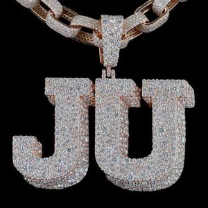 AMBER JEWELS T-127 18K <b>Solid</b> <b>Gold</b> Plated Natural Round Brilliant Cut Diamond <b>Pendant</b> Necklace Unisex Hiphop Style Party Wear - Product Image 2