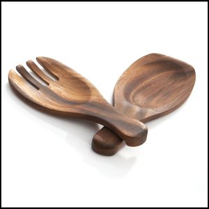 Organic Touch Handmade Wooden Serving Spoon Long Handle Classic Design Eco-Friendly Uncoated Wood Craft Kitchen Utensil <b>Presents</b> - Product Image 6