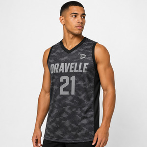 DRAVELLE Men's Sleeveless Basketball Jersey V-Neck Camouflage <b>Mesh</b> Breathable Athletic Tank <b>Top</b> 21 - Product Image 1